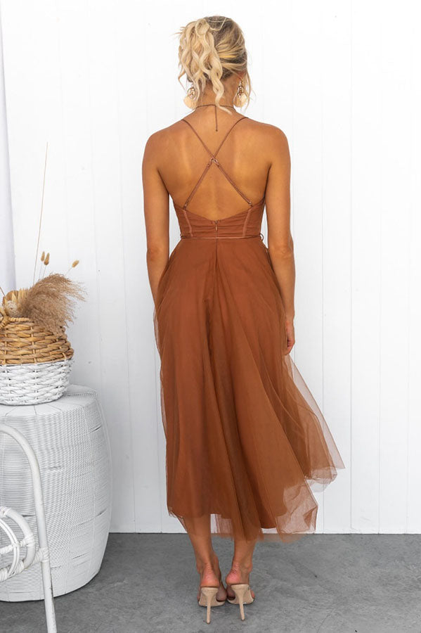 Princess Chiffon Suspenders Party Maxi Dress