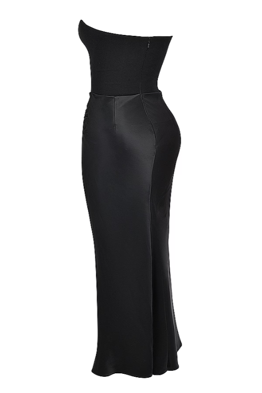 Emily Draped Strapless Maxi Dress