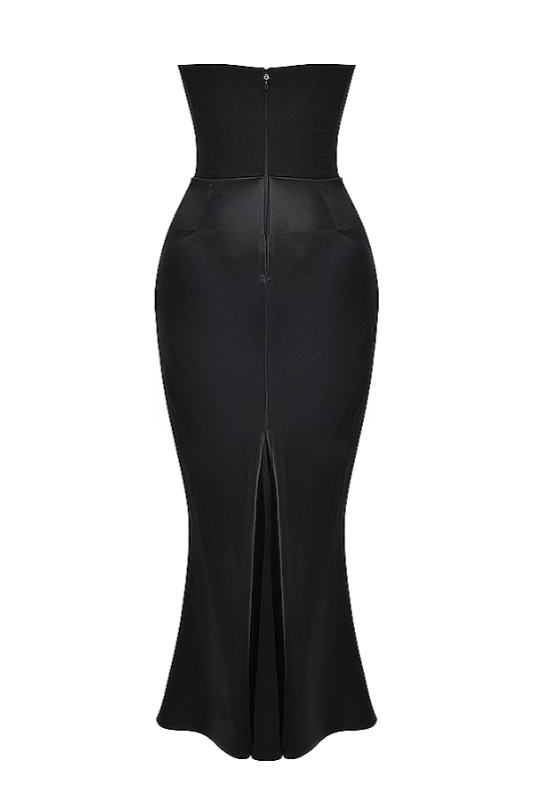 Emily Draped Strapless Maxi Dress