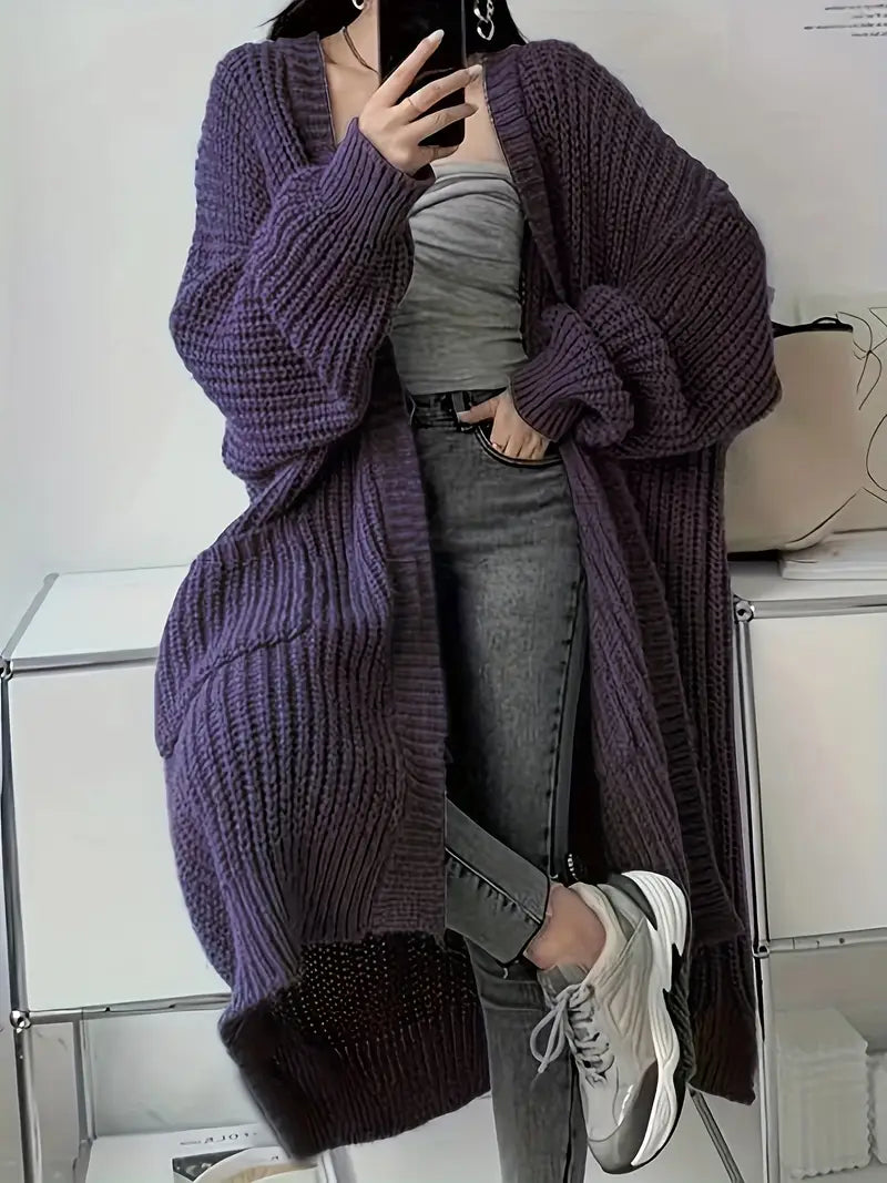 Casual Long Sleeve Open Front Cardigan
