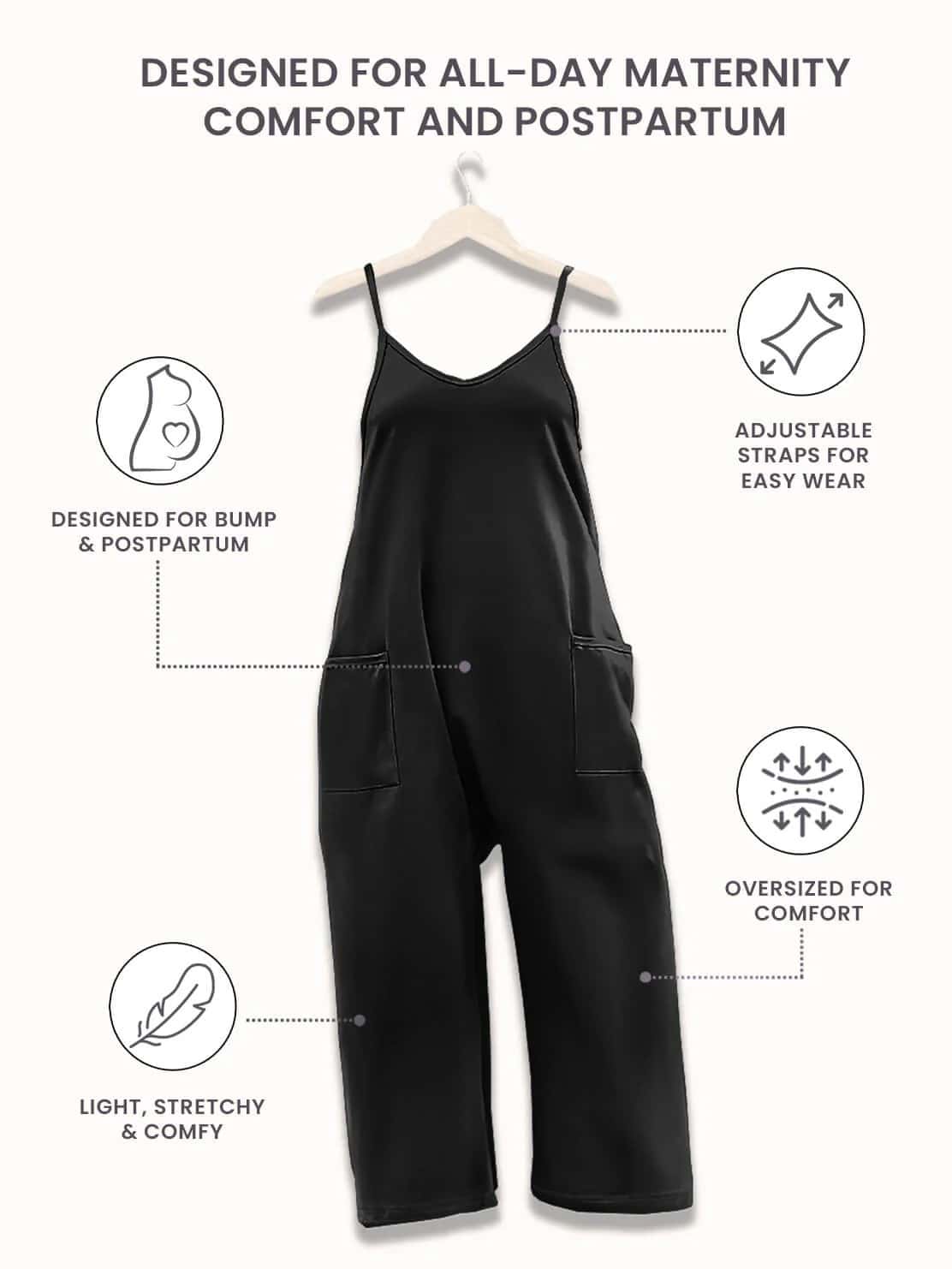 Solia – V-Neck Maternity Jumpsuit