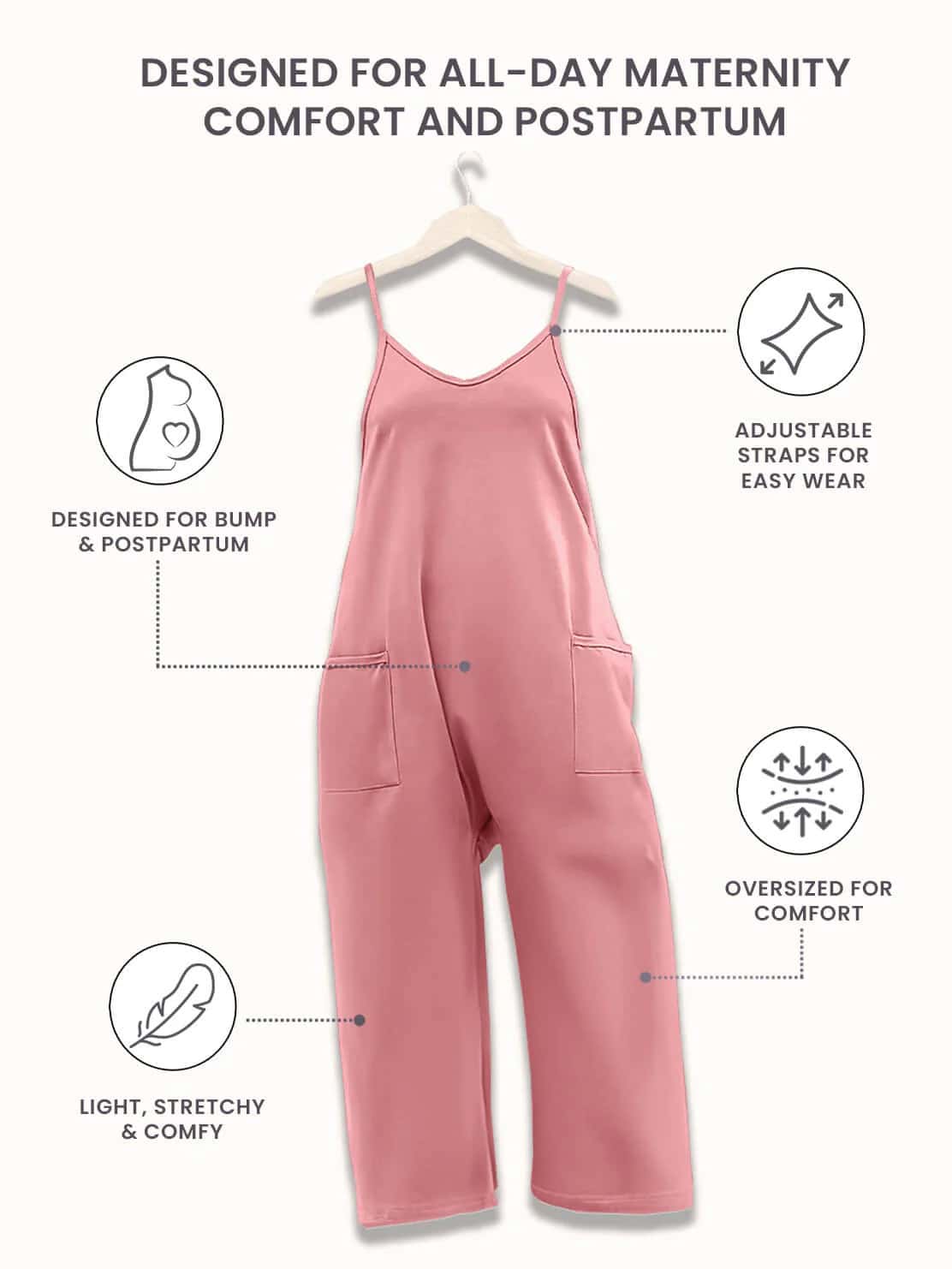 Solia – V-Neck Maternity Jumpsuit