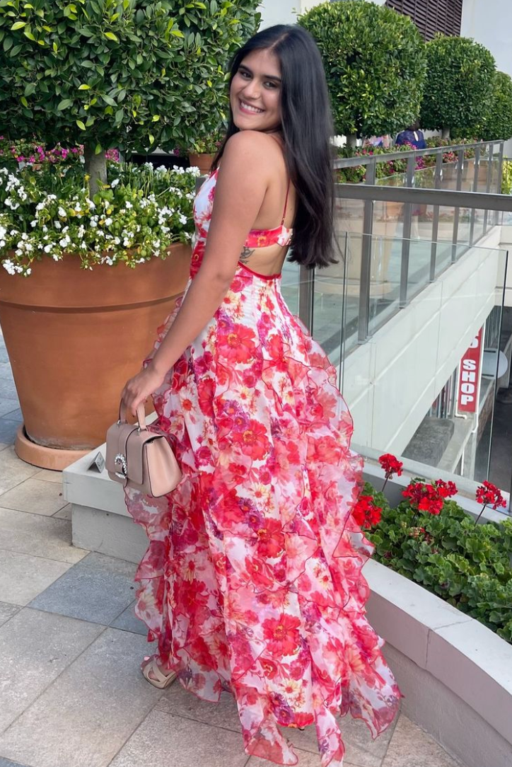 Cyranne Floral Ruffle Maxi Dress