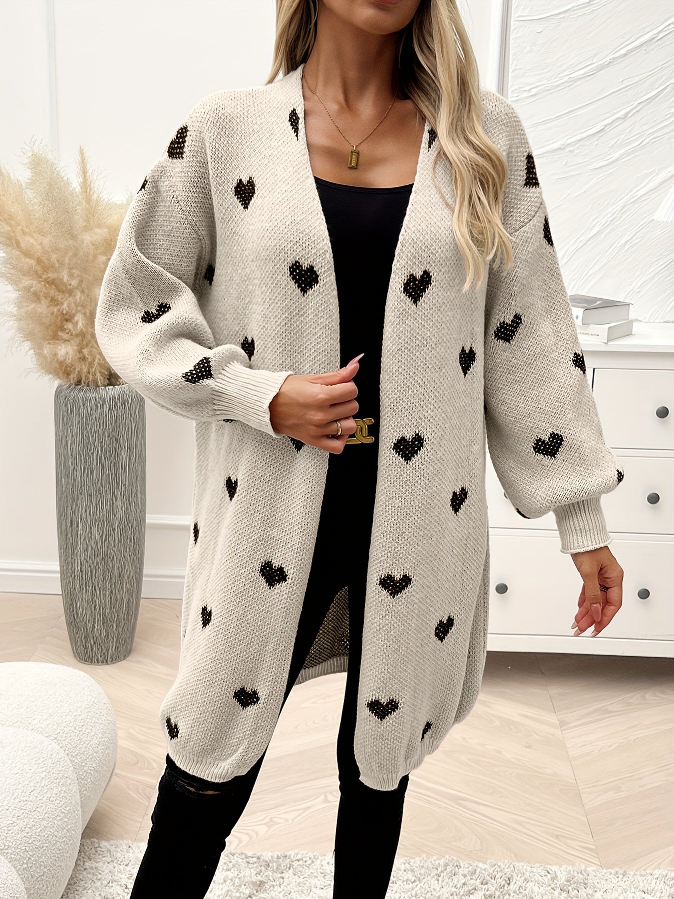 Casual Long Sleeve Drop Shoulder Cardigan
