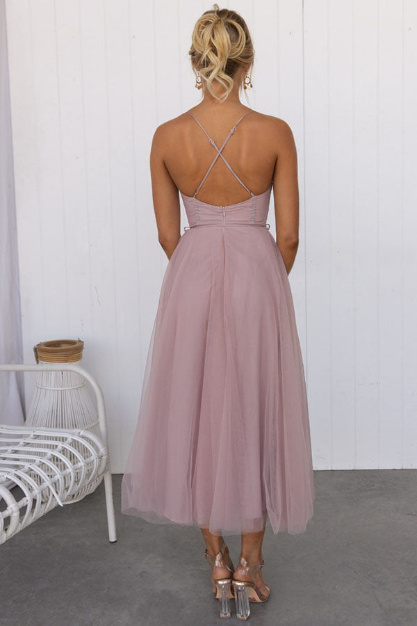 Princess Chiffon Suspenders Party Maxi Dress