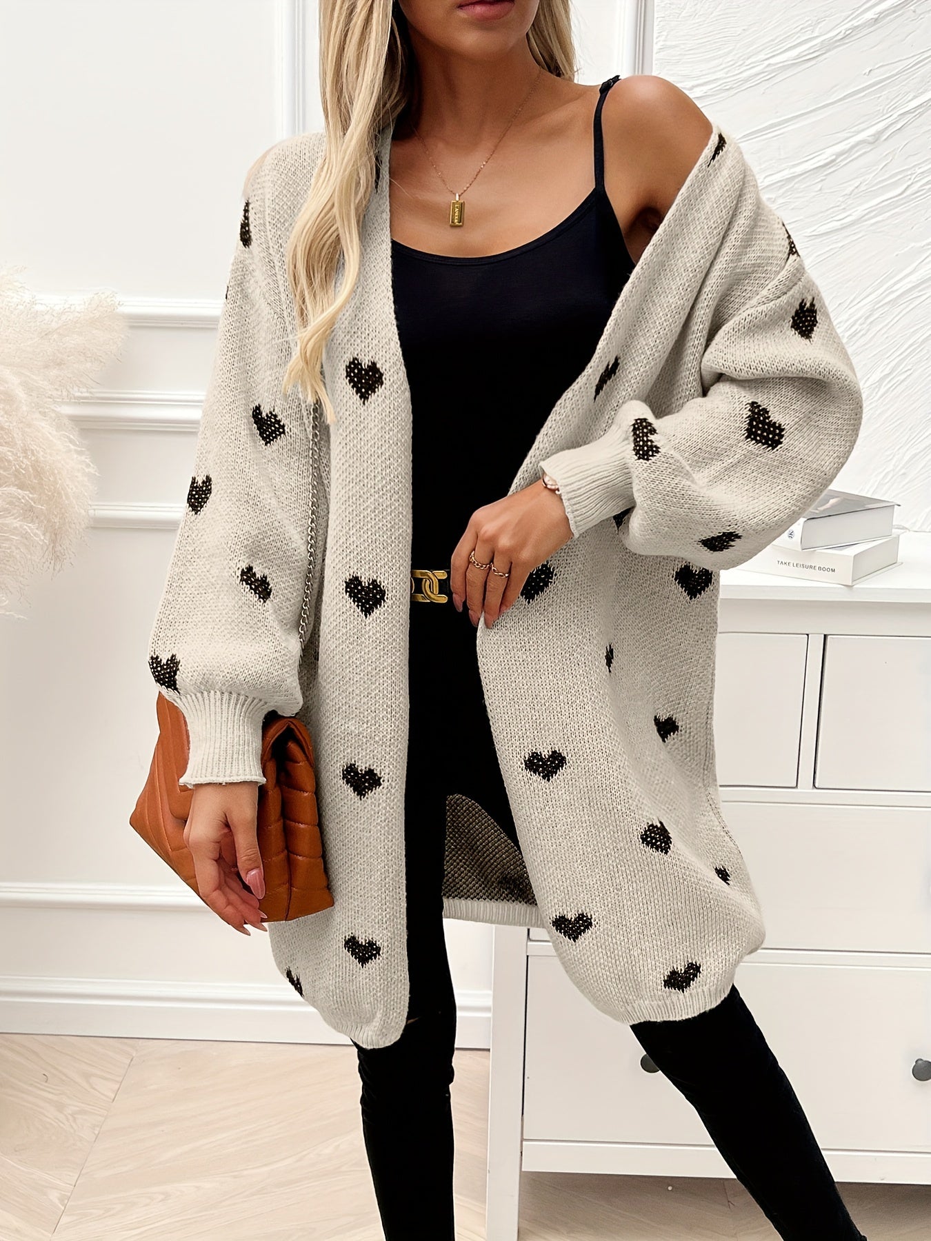 Casual Long Sleeve Drop Shoulder Cardigan