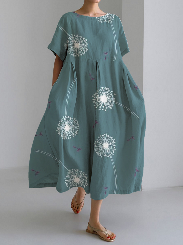 AURORA - DANDILION PRINT MIDI DRESS