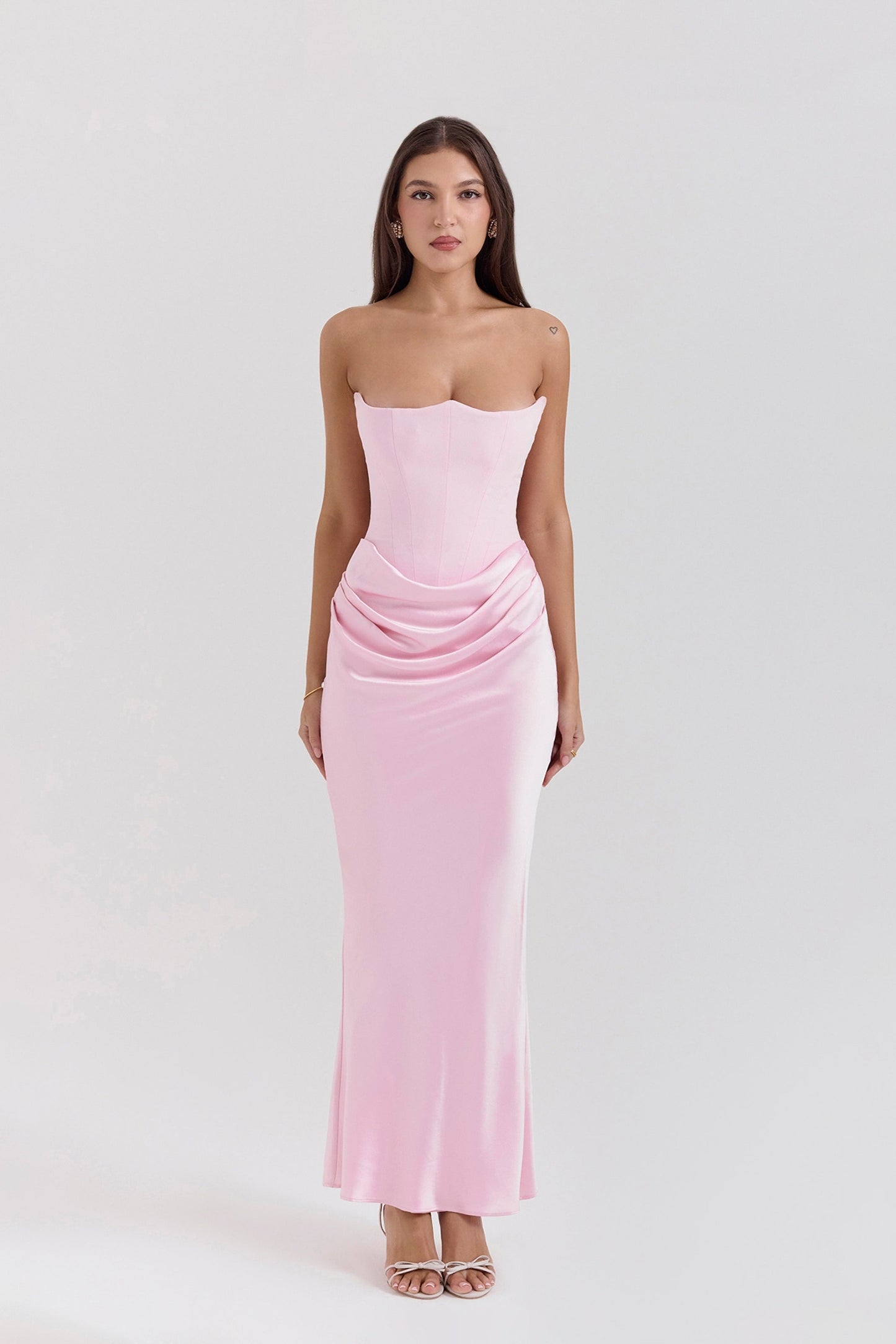 Emily Draped Strapless Maxi Dress