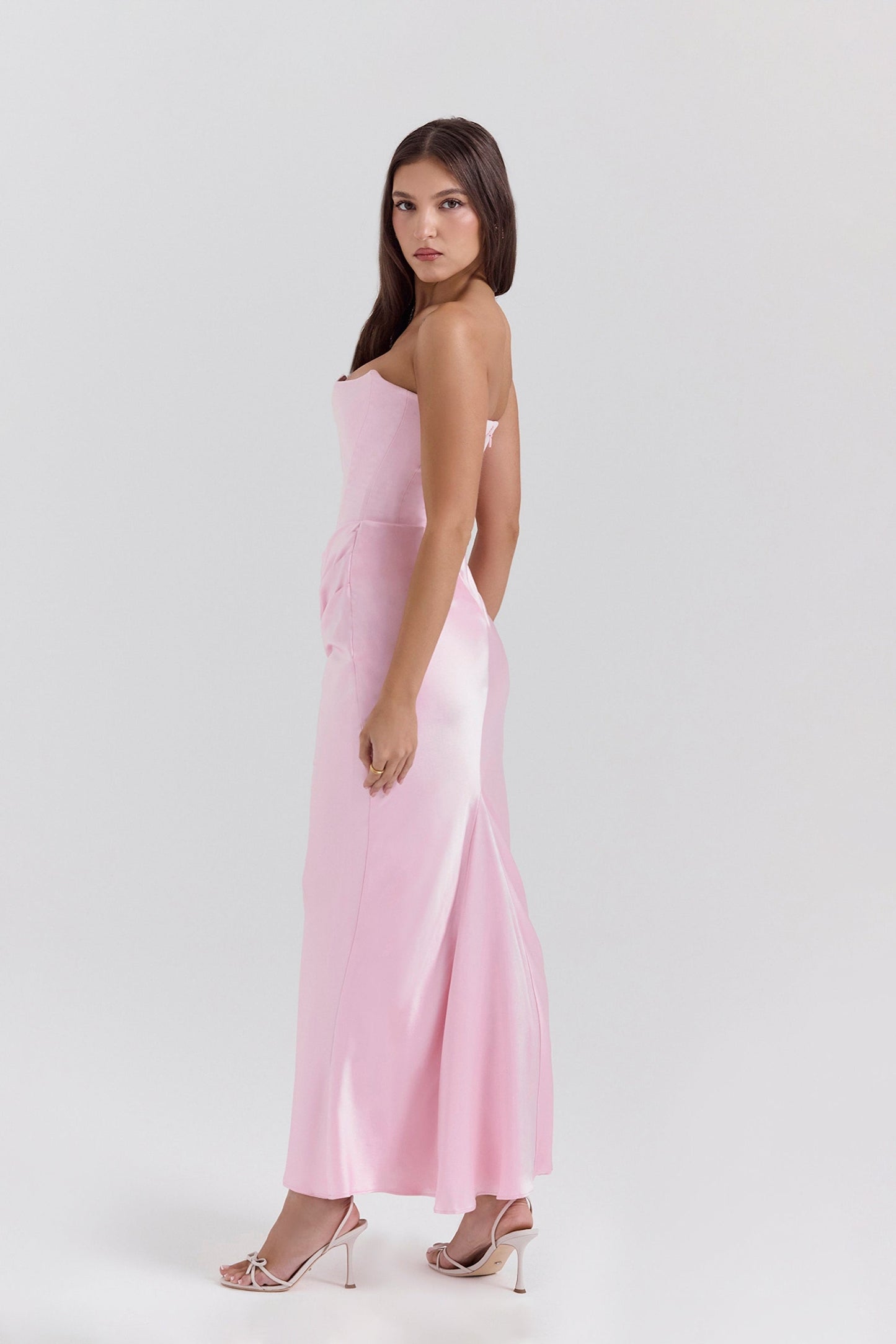 Emily Draped Strapless Maxi Dress