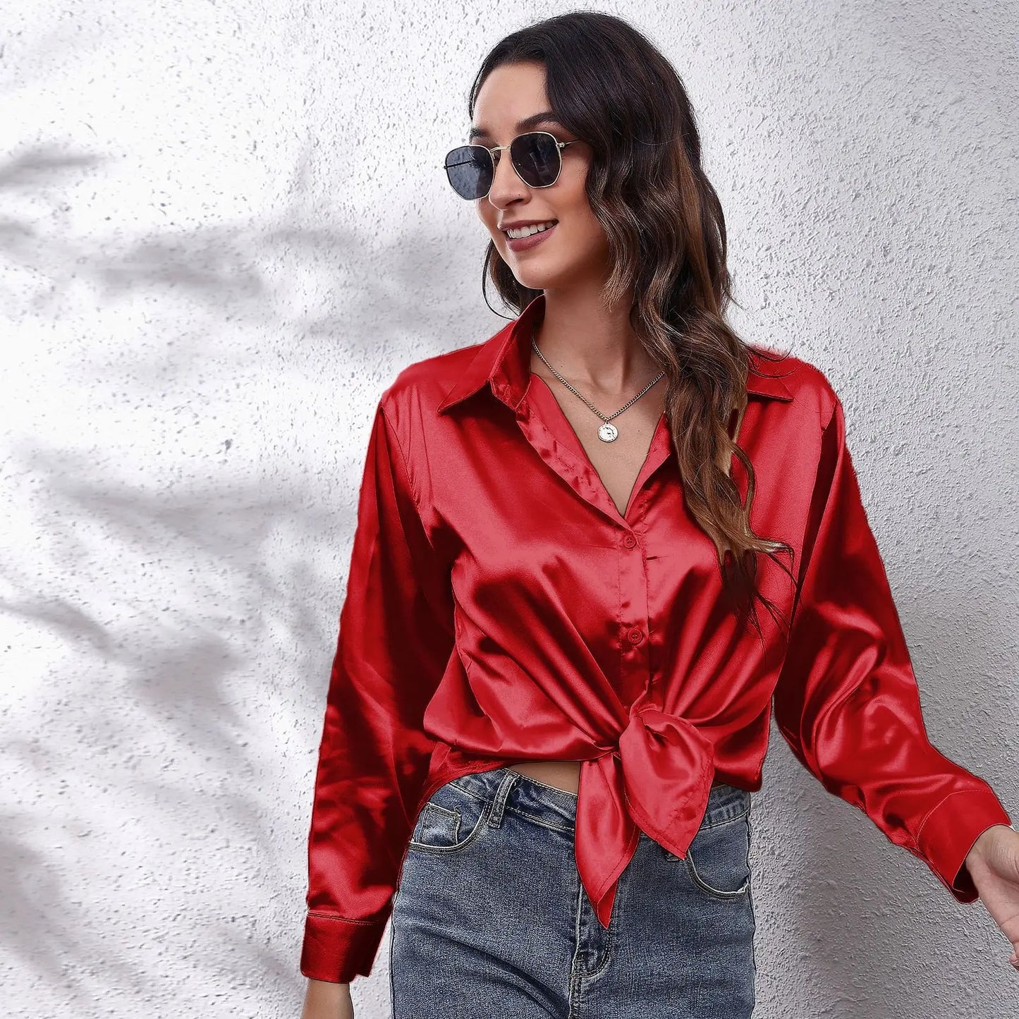 Elegant Silk Satin Blouse