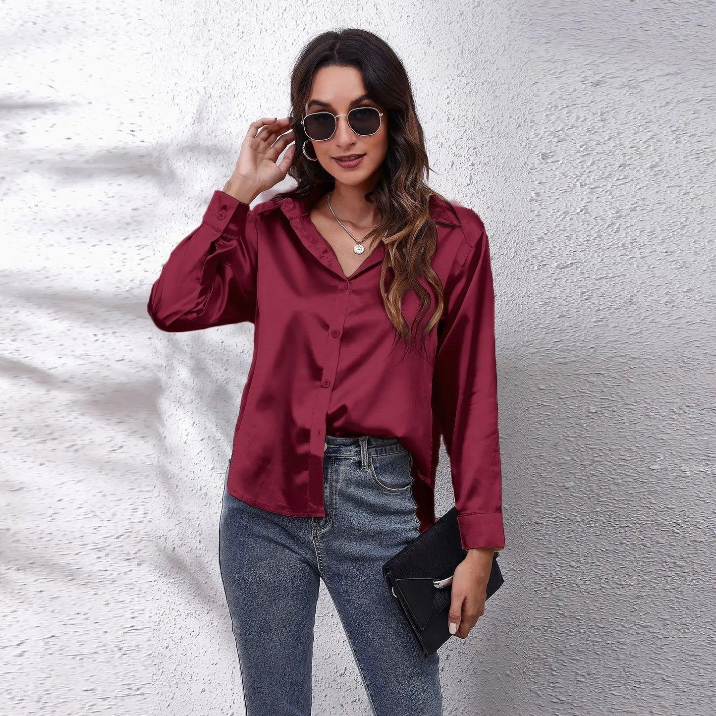 Elegant Silk Satin Blouse