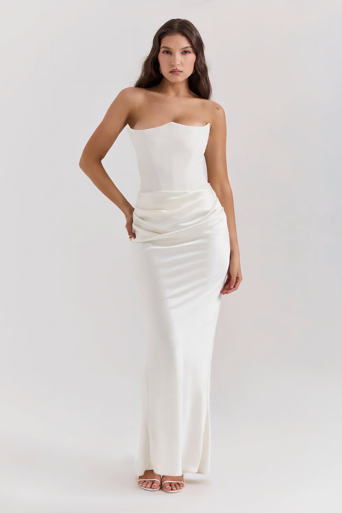 Emily Draped Strapless Maxi Dress