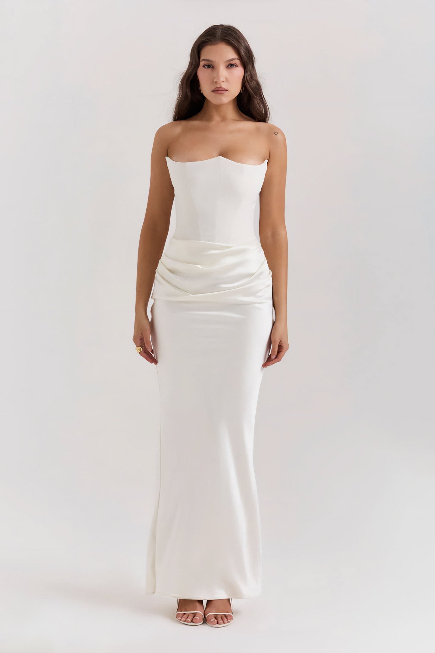 Emily Draped Strapless Maxi Dress