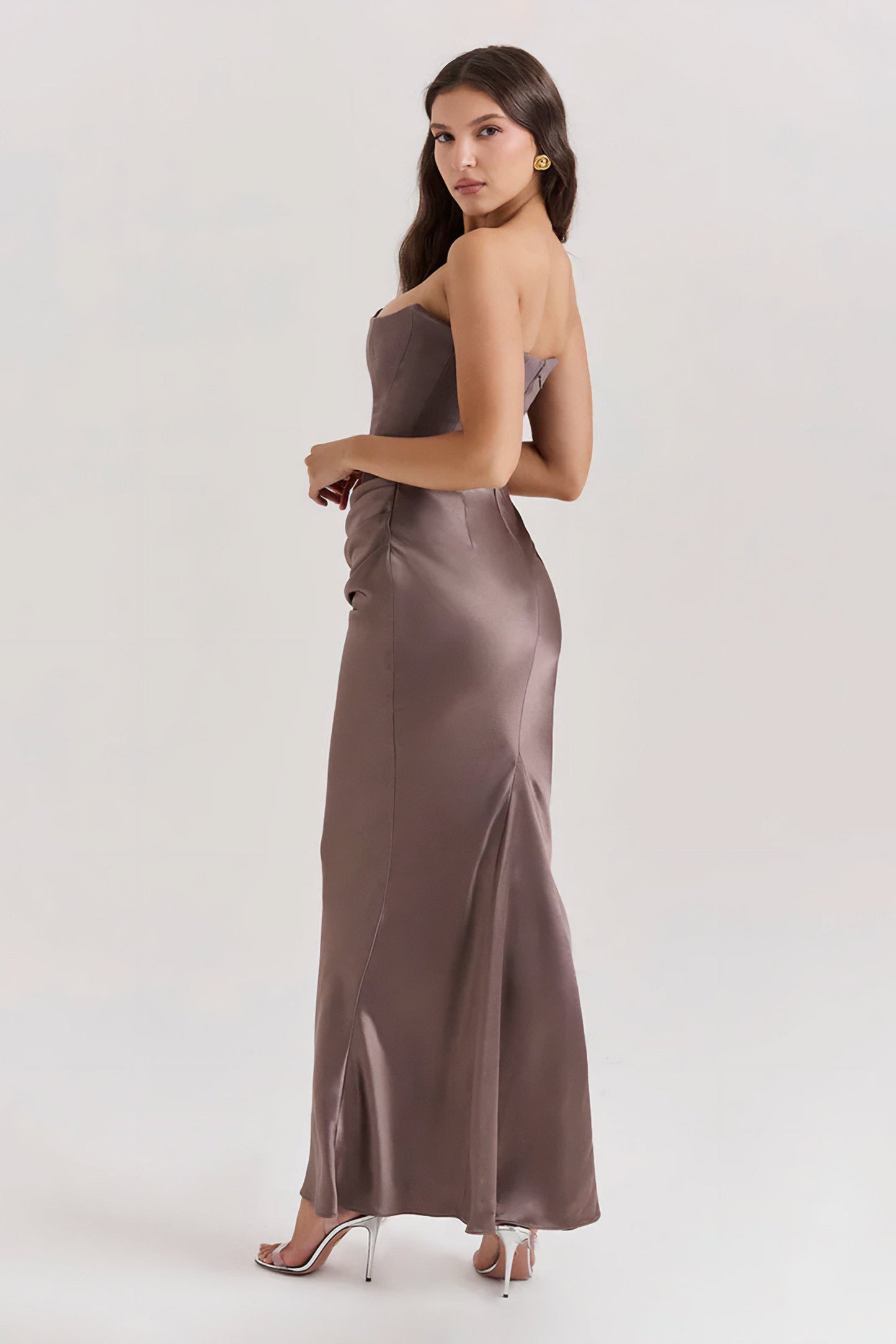 Emily Draped Strapless Maxi Dress
