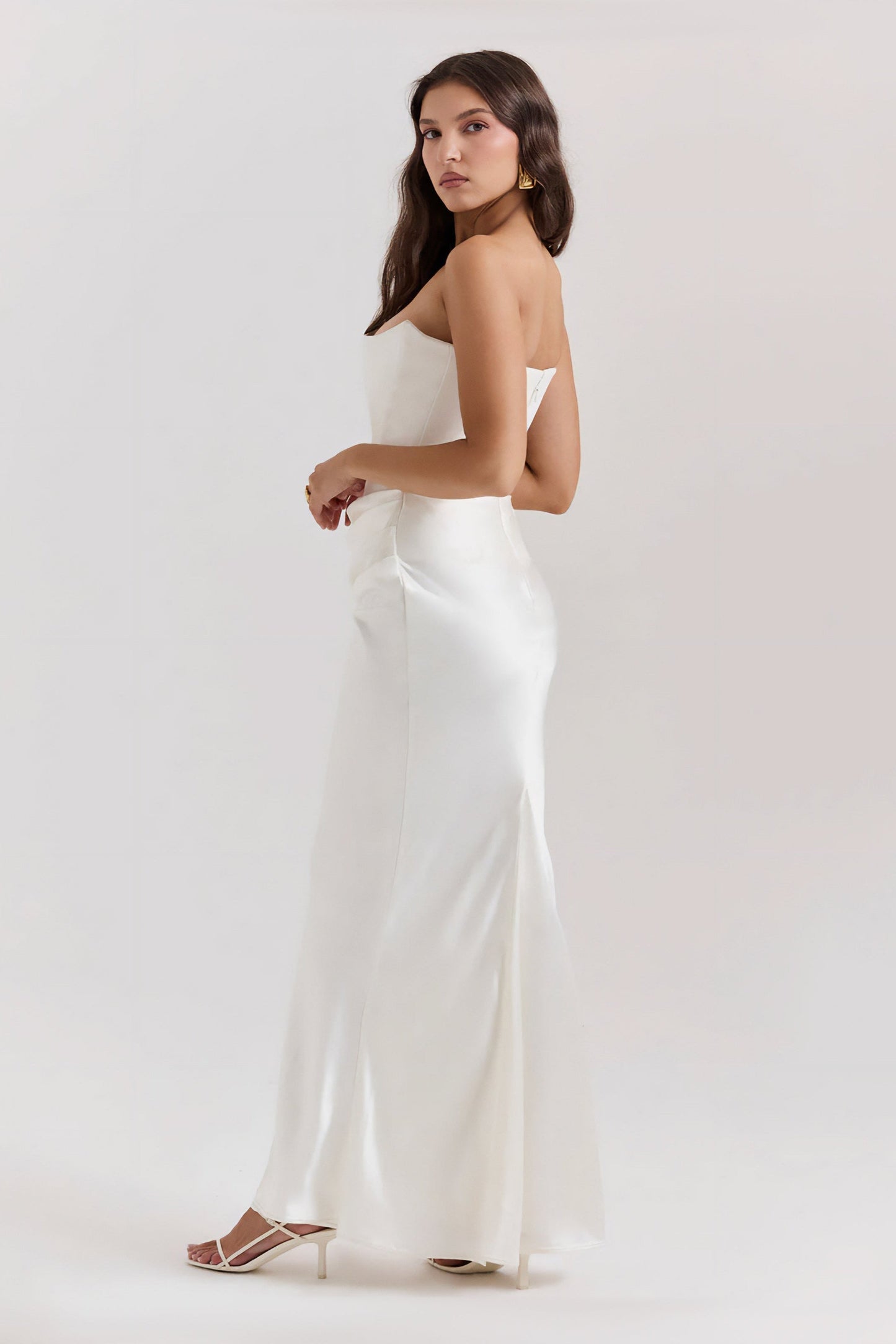 Emily Draped Strapless Maxi Dress