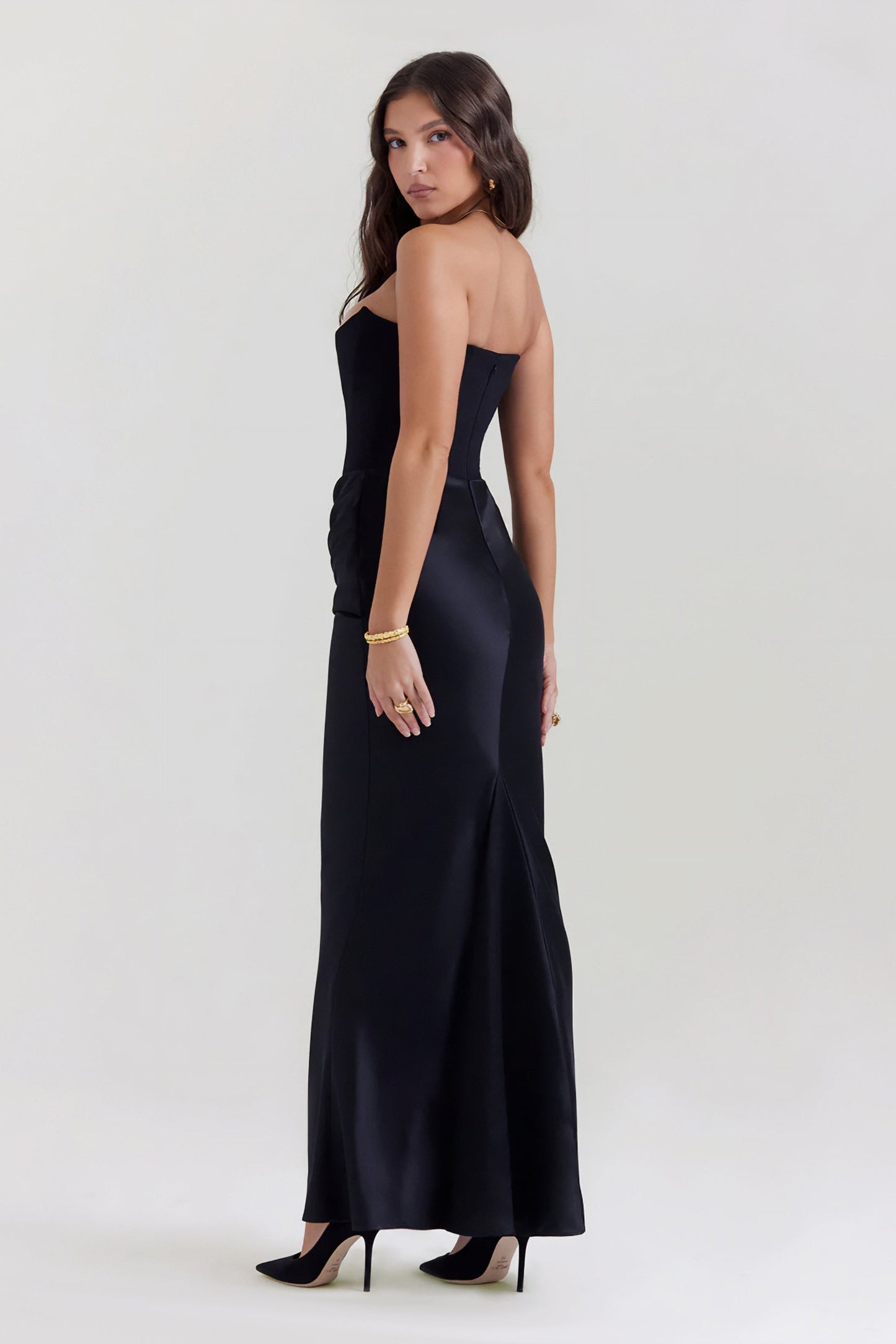 Emily Draped Strapless Maxi Dress