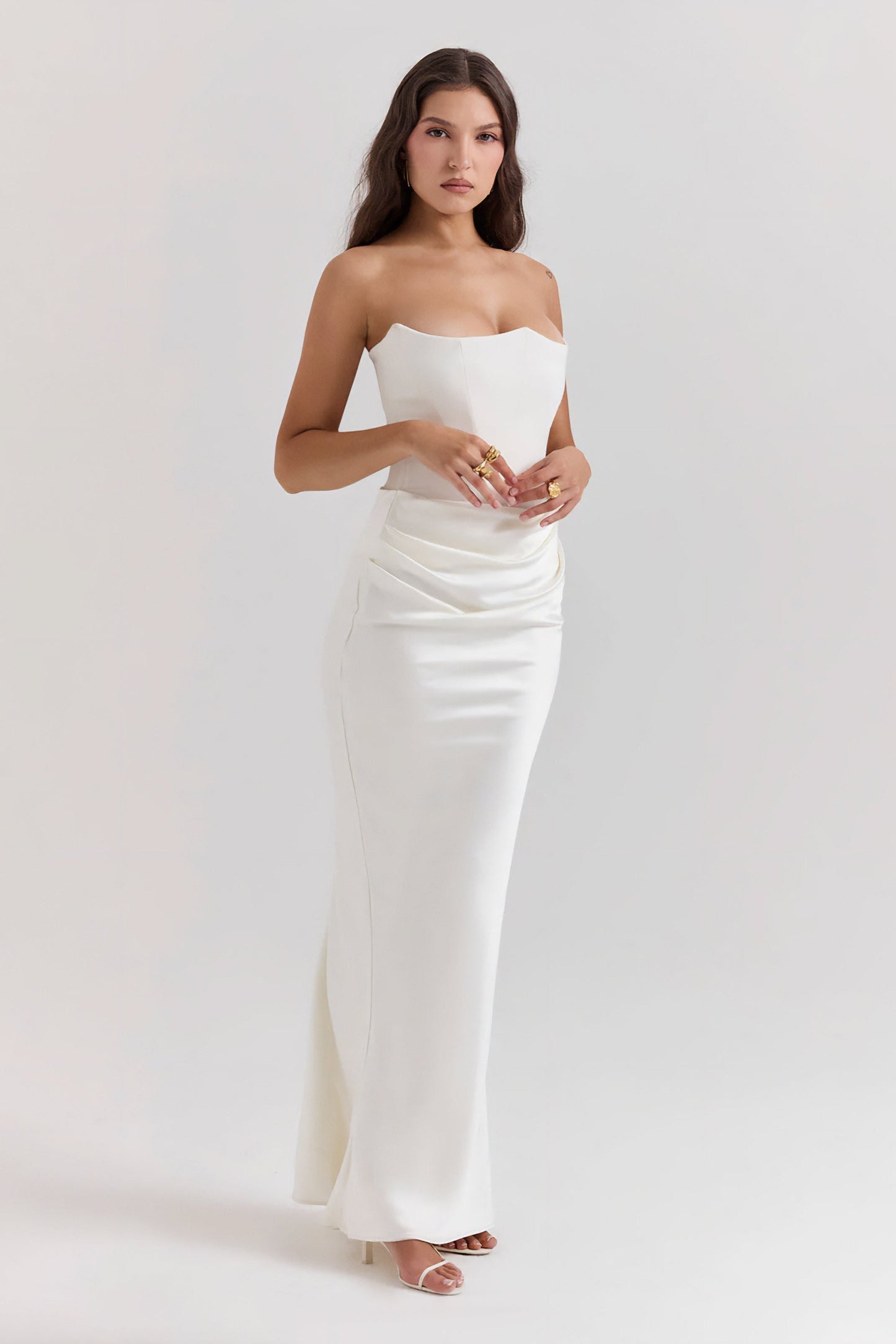 Emily Draped Strapless Maxi Dress