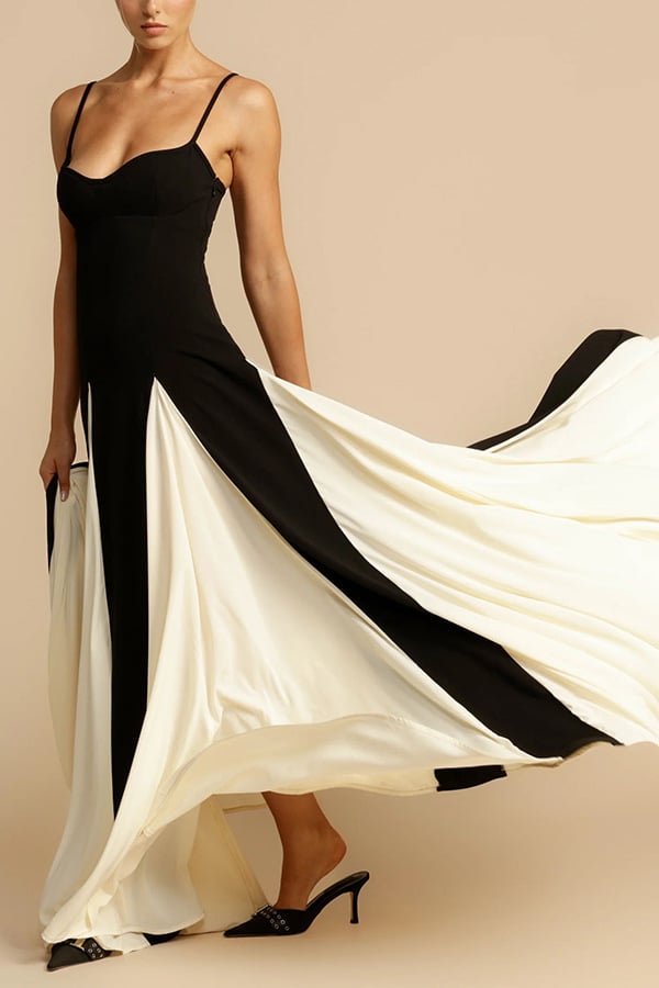 Naelia – Panelled Tulle Maxi Dress