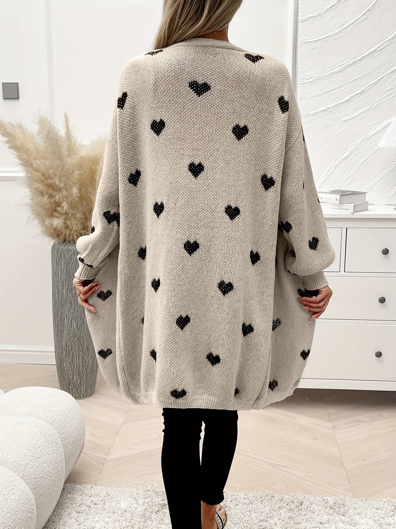 Casual Long Sleeve Drop Shoulder Cardigan