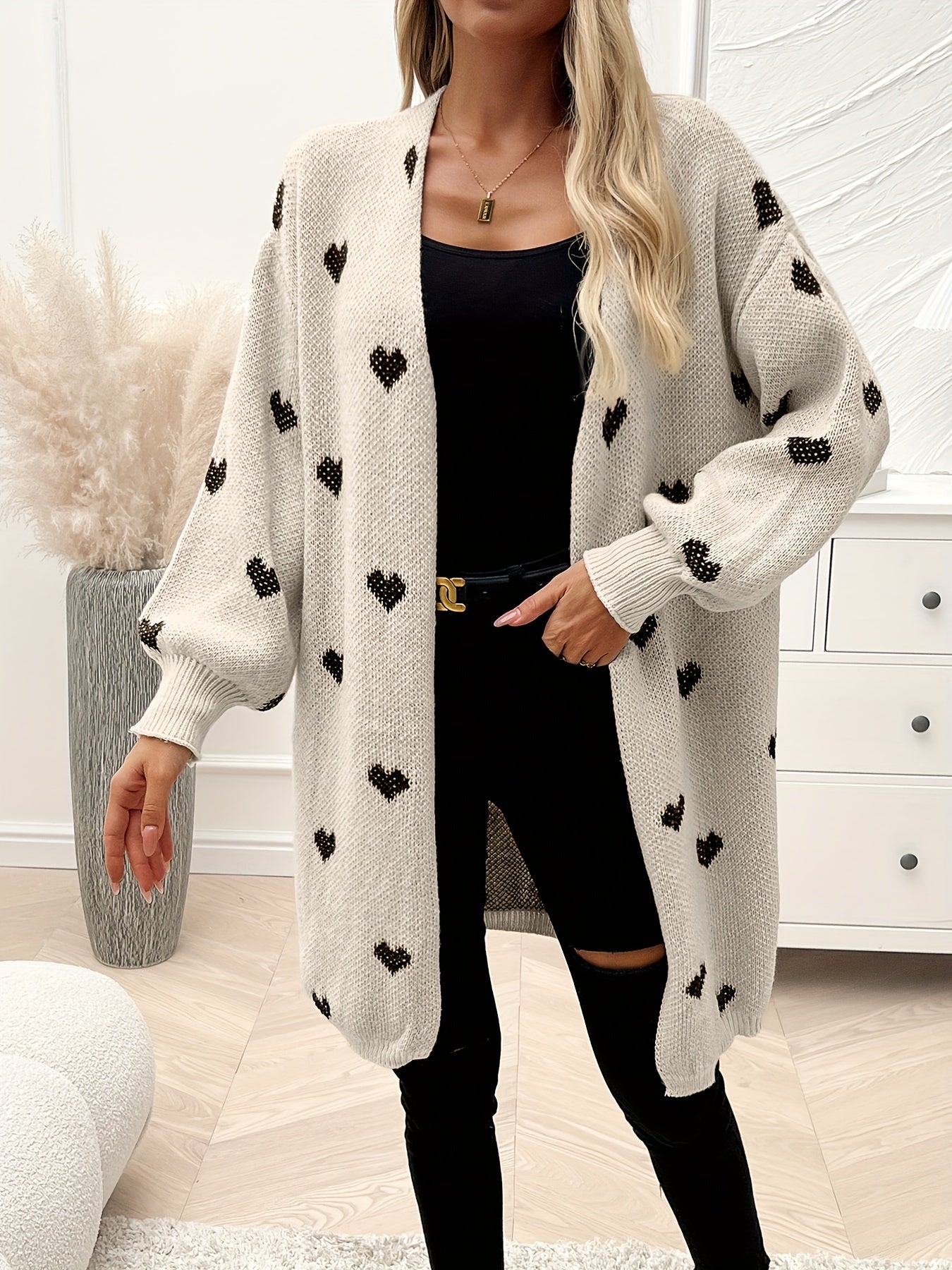Casual Long Sleeve Drop Shoulder Cardigan