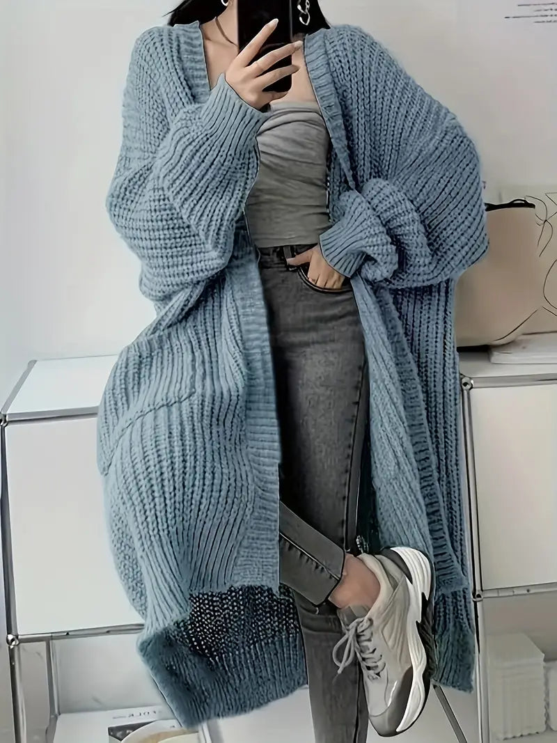 Casual Long Sleeve Open Front Cardigan