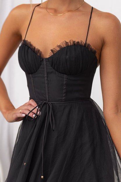 Princess Chiffon Suspenders Party Maxi Dress