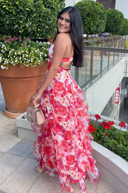 Cyranne Floral Ruffle Maxi Dress