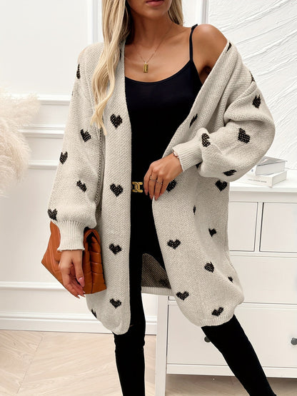 Casual Long Sleeve Drop Shoulder Cardigan