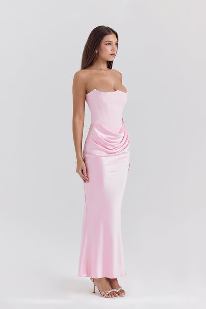 Emily Draped Strapless Maxi Dress