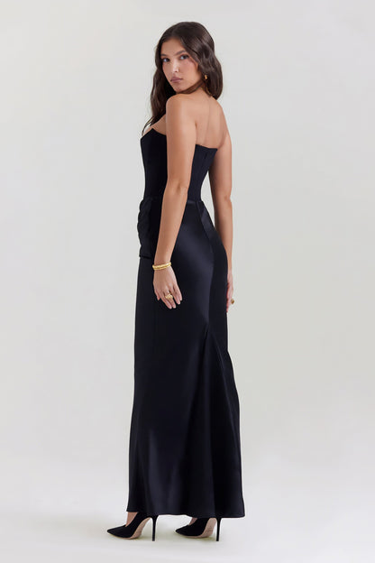 Emily Draped Strapless Maxi Dress