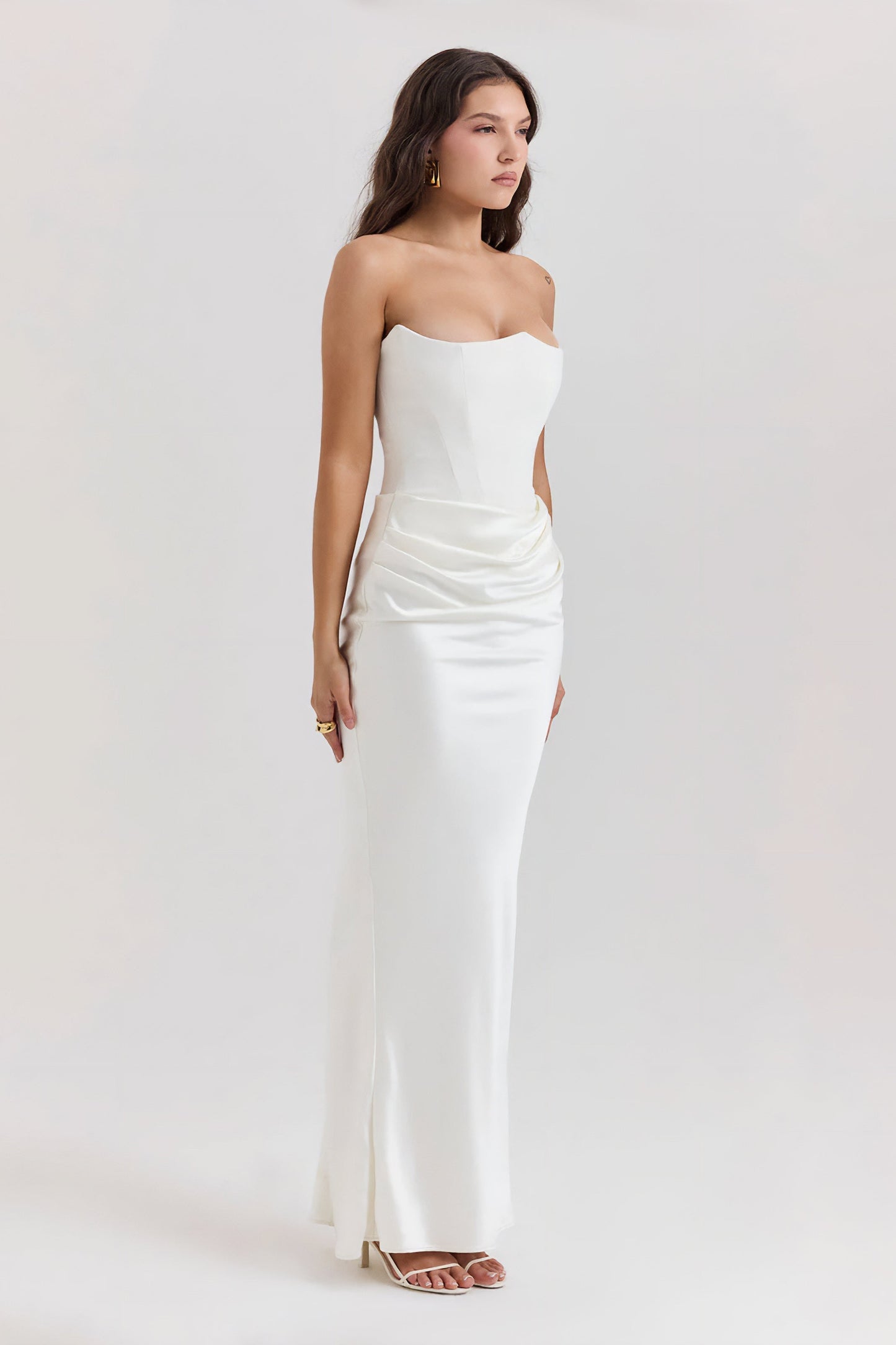 Emily Draped Strapless Maxi Dress