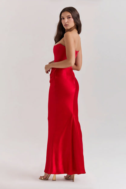 Emily Draped Strapless Maxi Dress