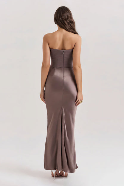 Emily Draped Strapless Maxi Dress