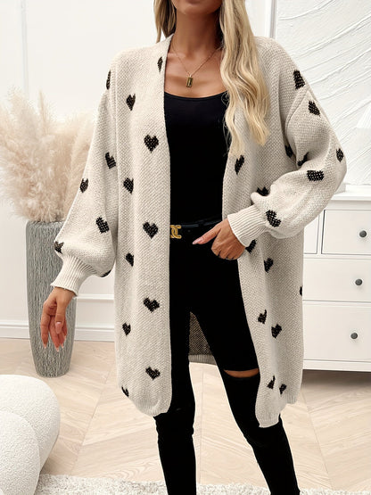 Casual Long Sleeve Drop Shoulder Cardigan