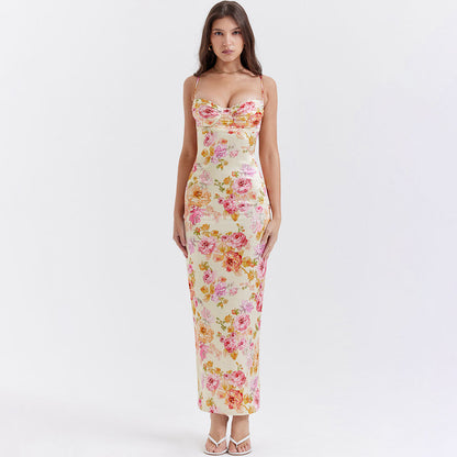 Lacy Floral Sweetheart Slip Dress
