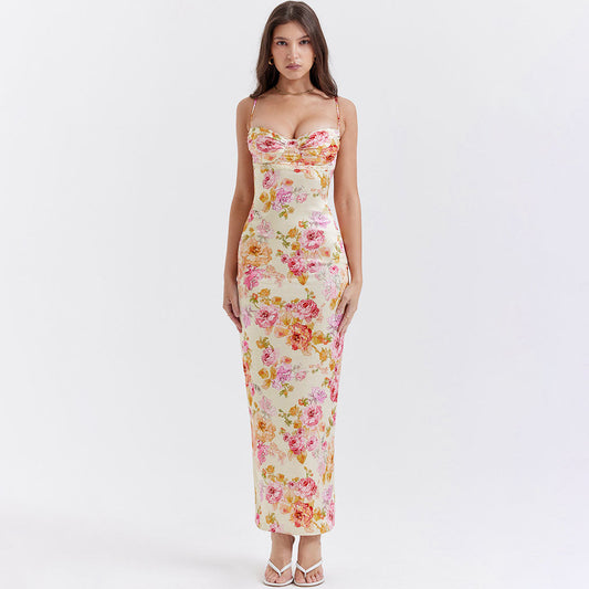 Lacy Floral Sweetheart Slip Dress